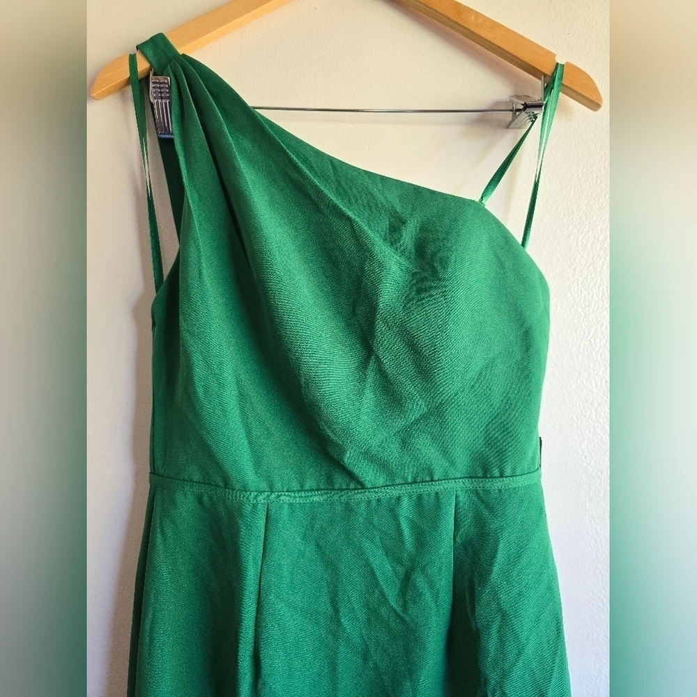 Ieena for Mac Duggal, One Shoulder Jersey Mermaid Gown, Green, Size 4‎ -NWT!! - Picture 6 of 11